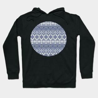 Indigo Blue Moroccan Pattern (Decorative Border) Hoodie